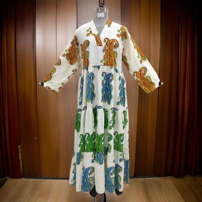 L/XL Maldives Printed Cotton Dress 57&quot; Long Jalabiya
