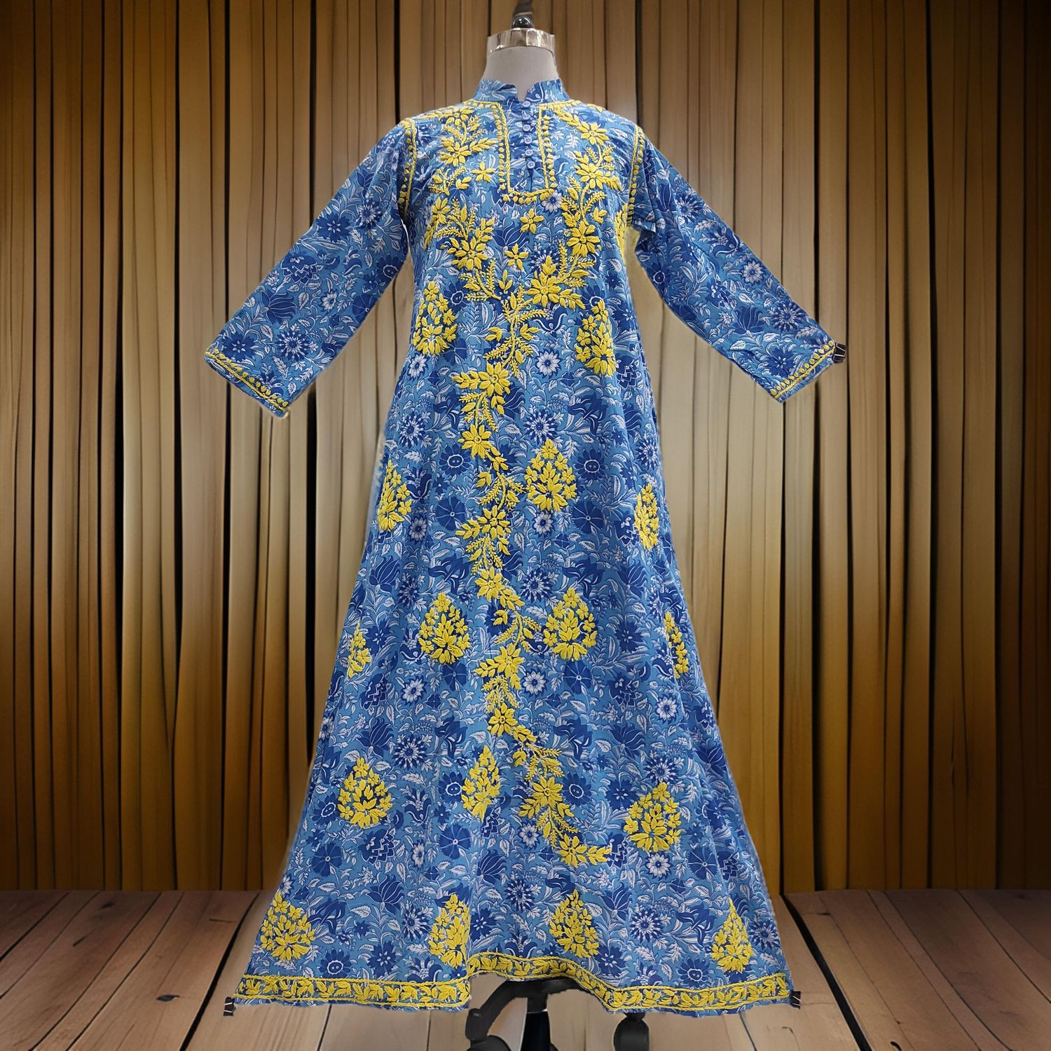 8-9 Year Embroidery Sofi Cotton Girls Dress 42&quot; Long Jalabiya