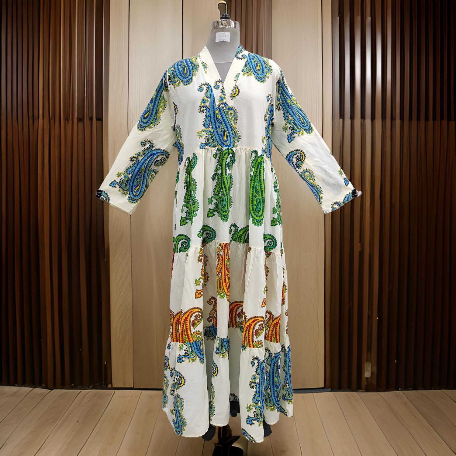 L/XL Maldives Printed Cotton Dress 57&quot; Long Jalabiya