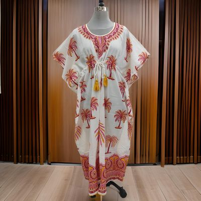 Free Size Farasha Kaftan Cotton 57&quot; Long Jalabiya