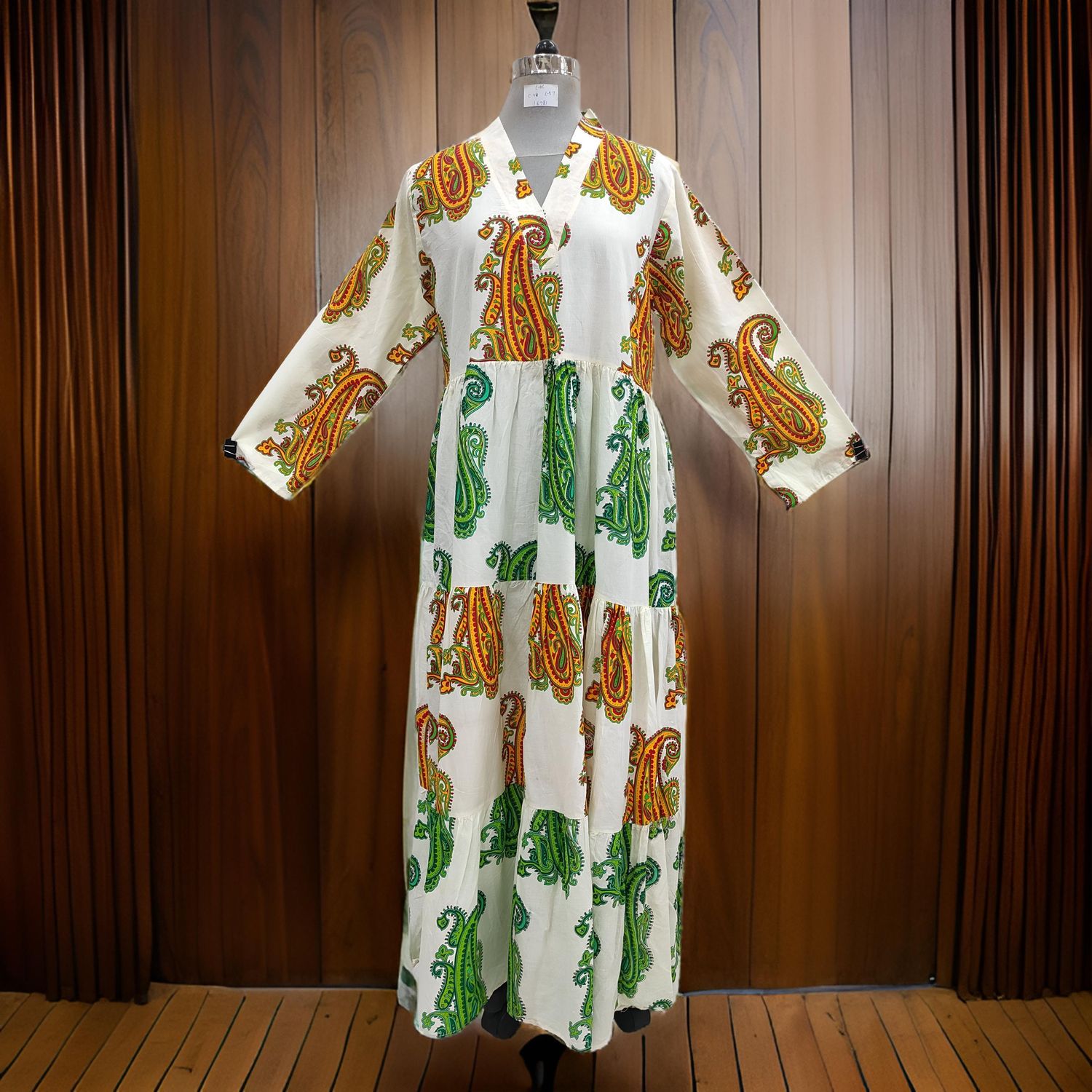 L/XL Maldives Printed Cotton Dress 57&quot; Long Jalabiya