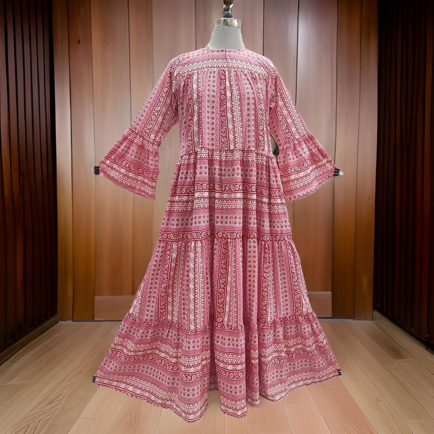 L/XL Moon Printed Cotton Dress 57&quot; Long Jalabiya