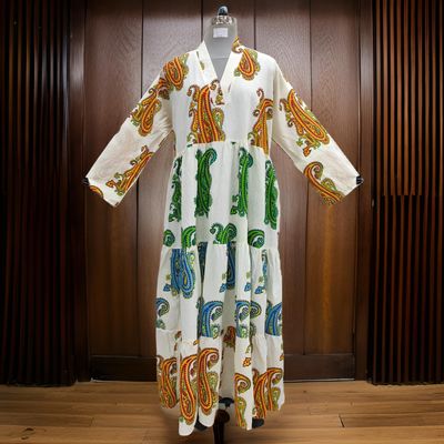 2XL/3XL Maldives Printed Cotton Dress 57&quot; Long Jalabiya