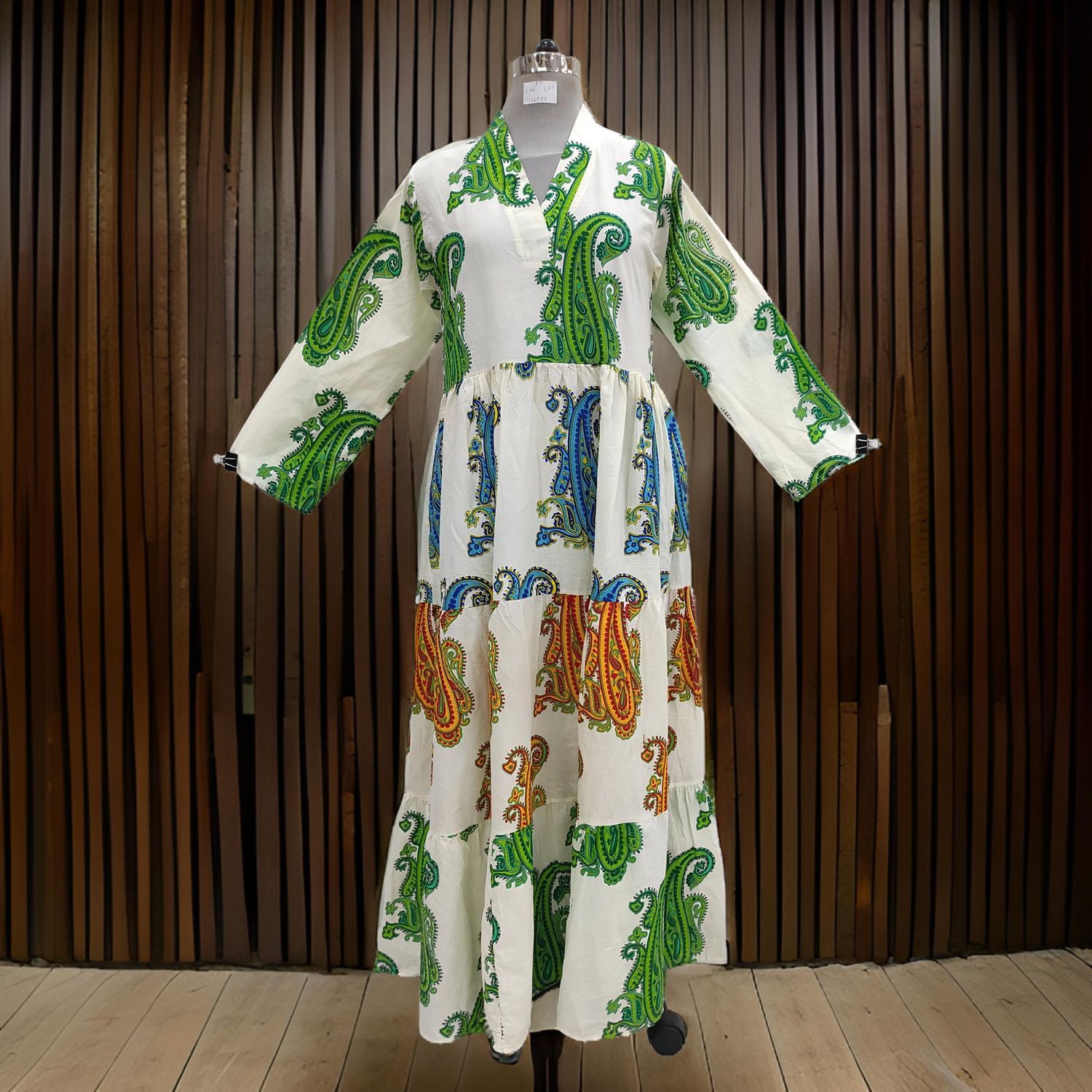 S/M Maldives Printed Cotton Dress 57&quot; Long Jalabiya