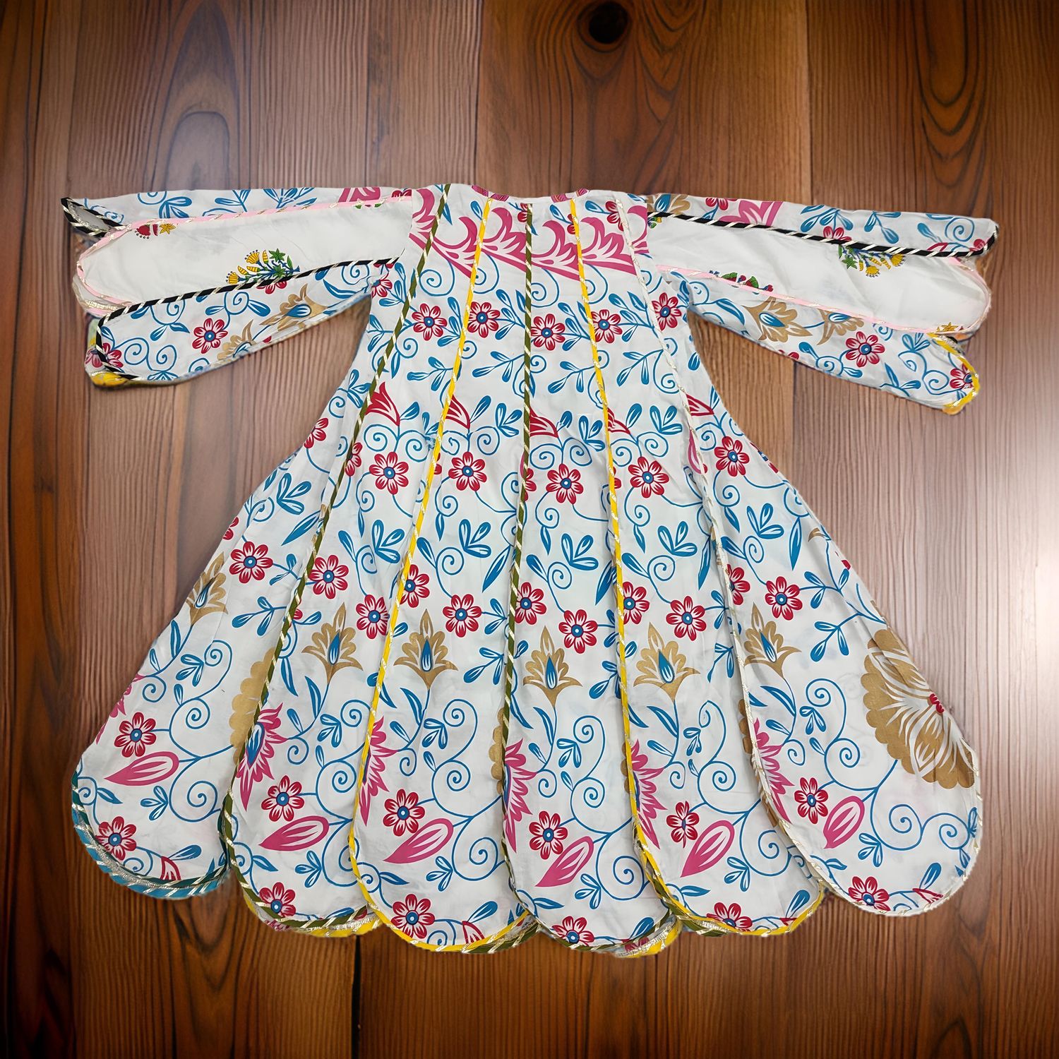 6-7 Year Meher Printed Cotton Girls Dress 37&quot; Long Jalabiya
