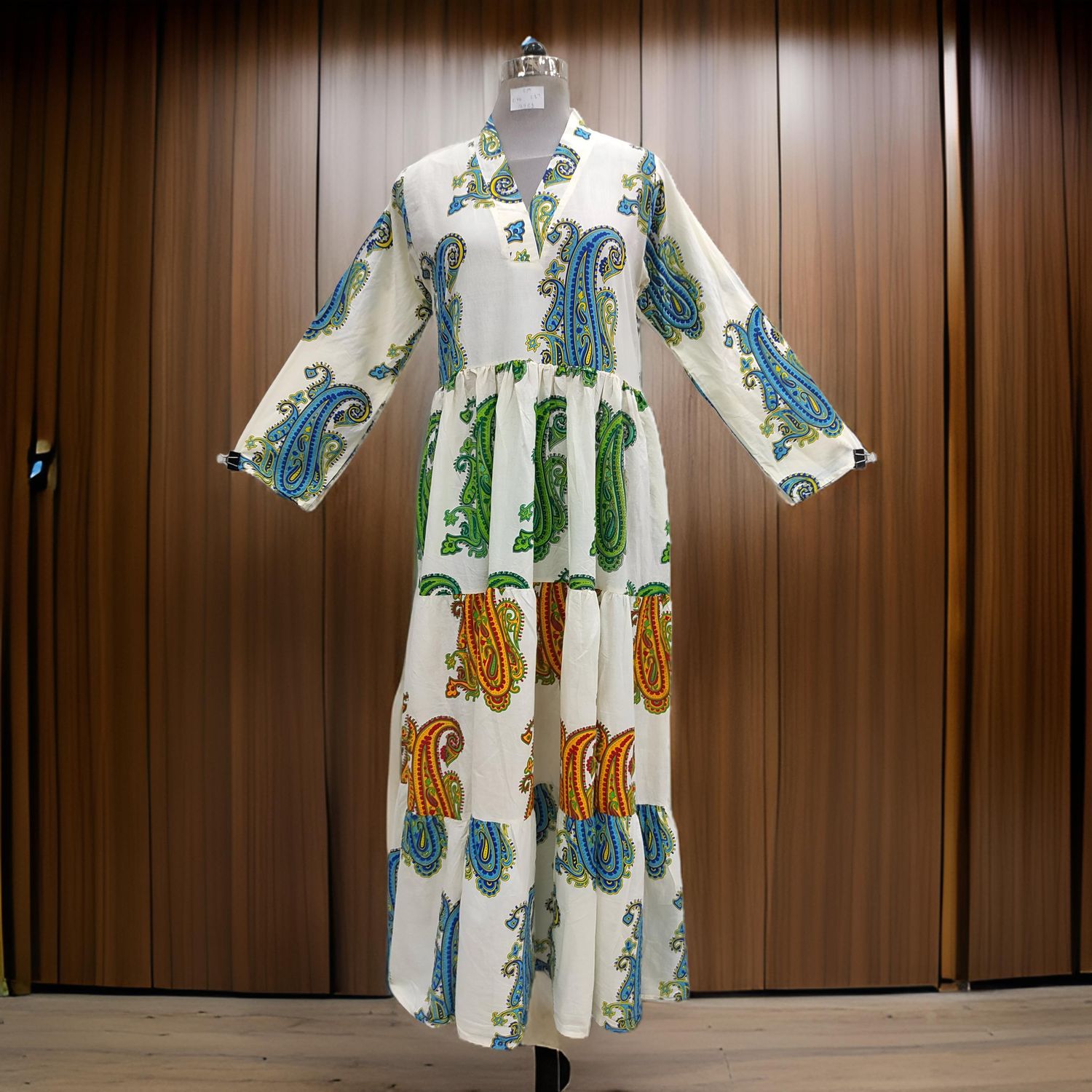 S/M Maldives Printed Cotton Dress 57&quot; Long Jalabiya
