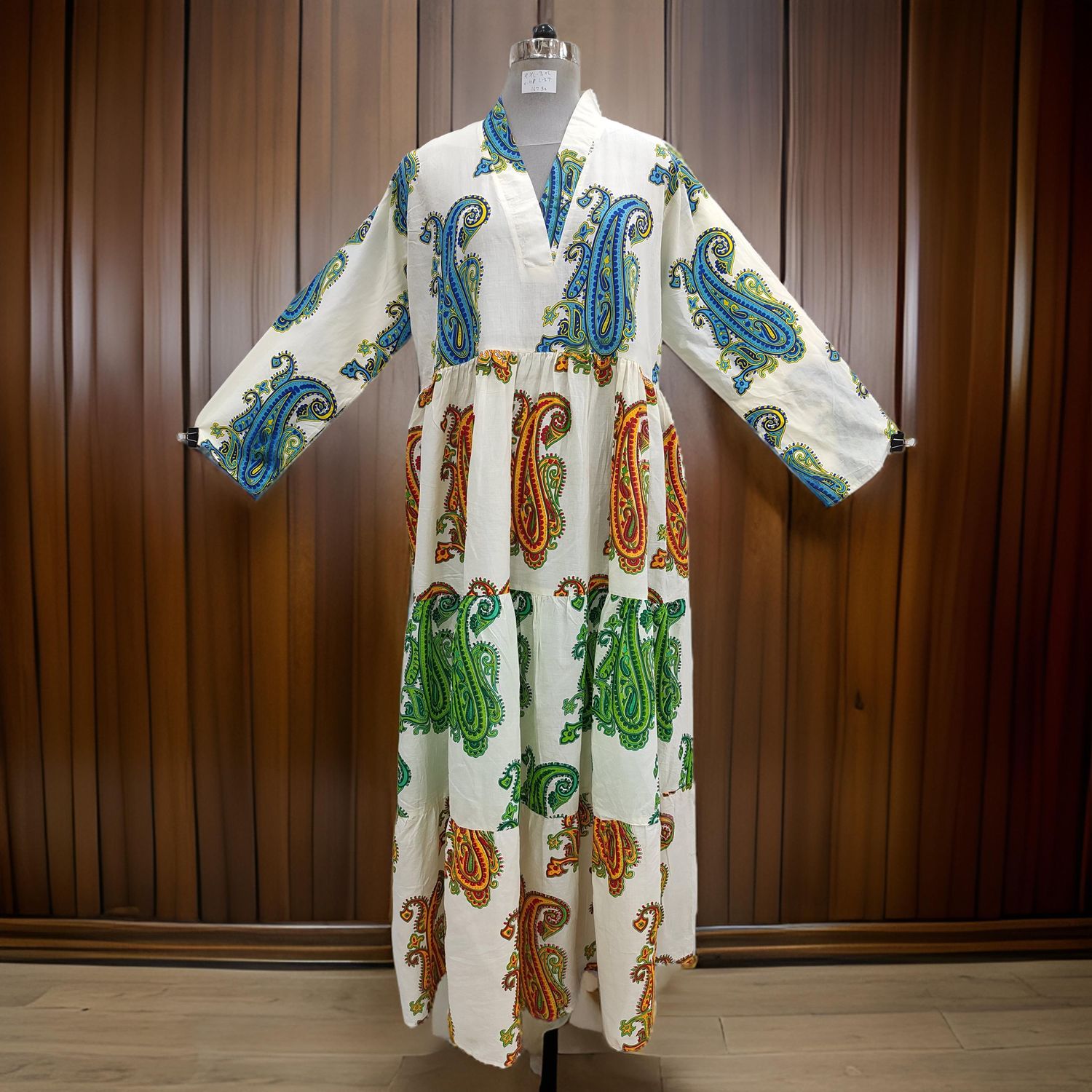 2XL/3XL Maldives Printed Cotton Dress 57&quot; Long Jalabiya