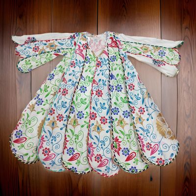 6-7 Year Meher Printed Cotton Girls Dress 37&quot; Long Jalabiya