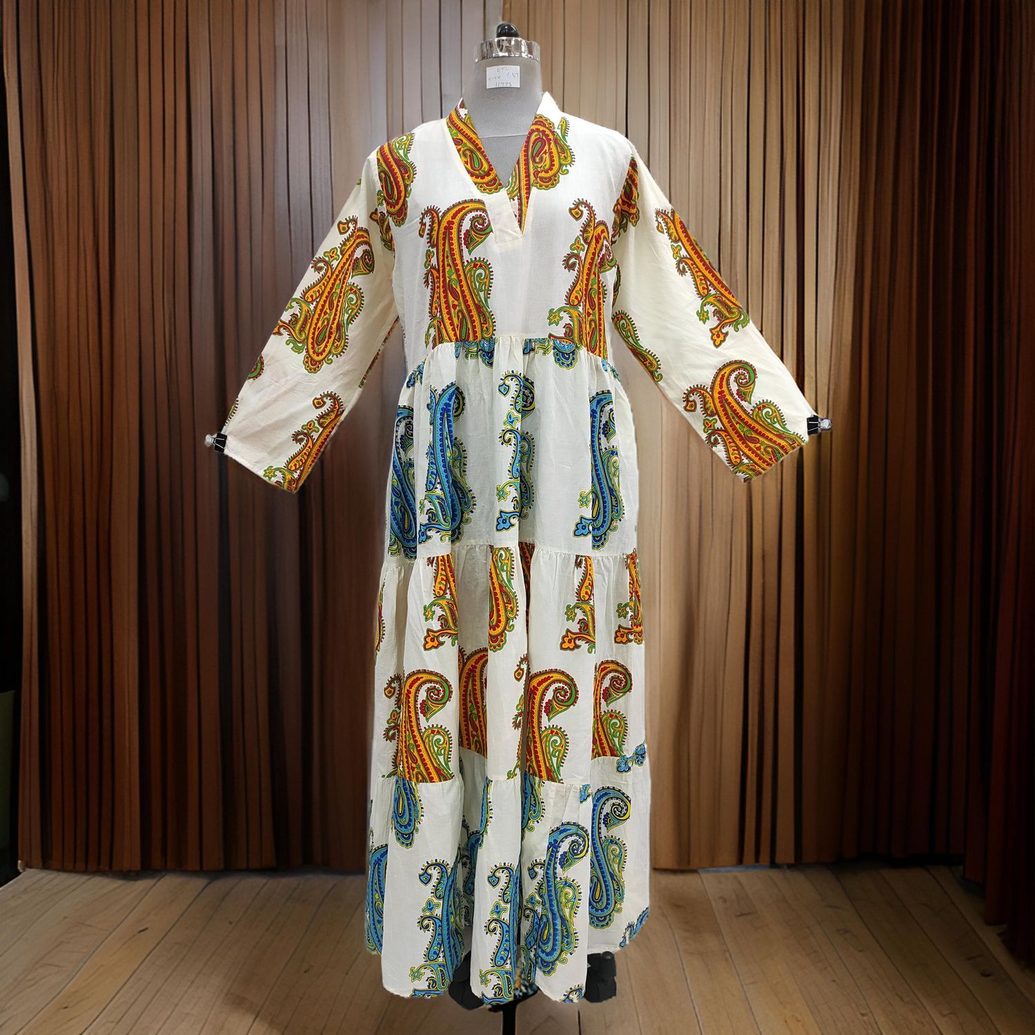 L/XL Maldives Printed Cotton Dress 57&quot; Long Jalabiya