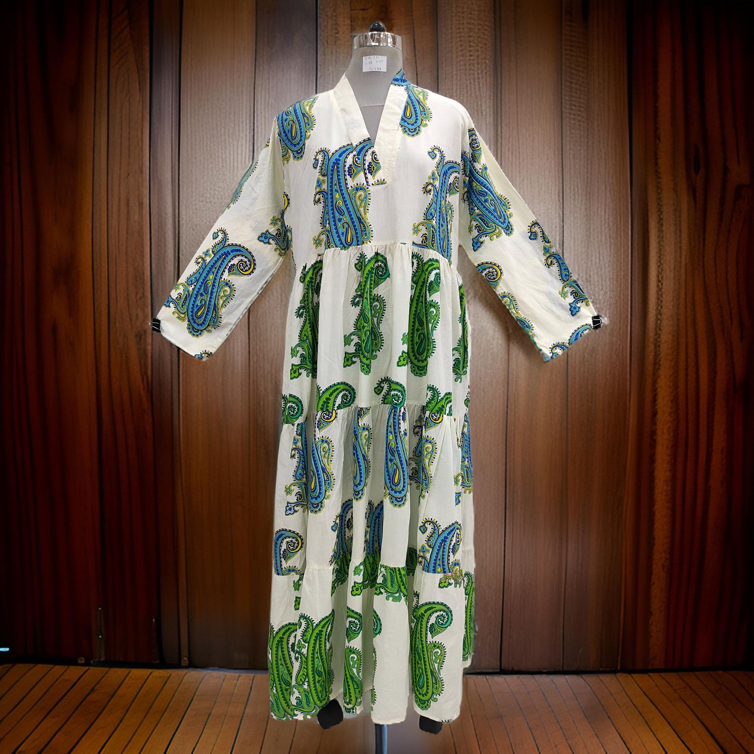 2XL/3XL Maldives Printed Cotton Dress 57&quot; Long Jalabiya