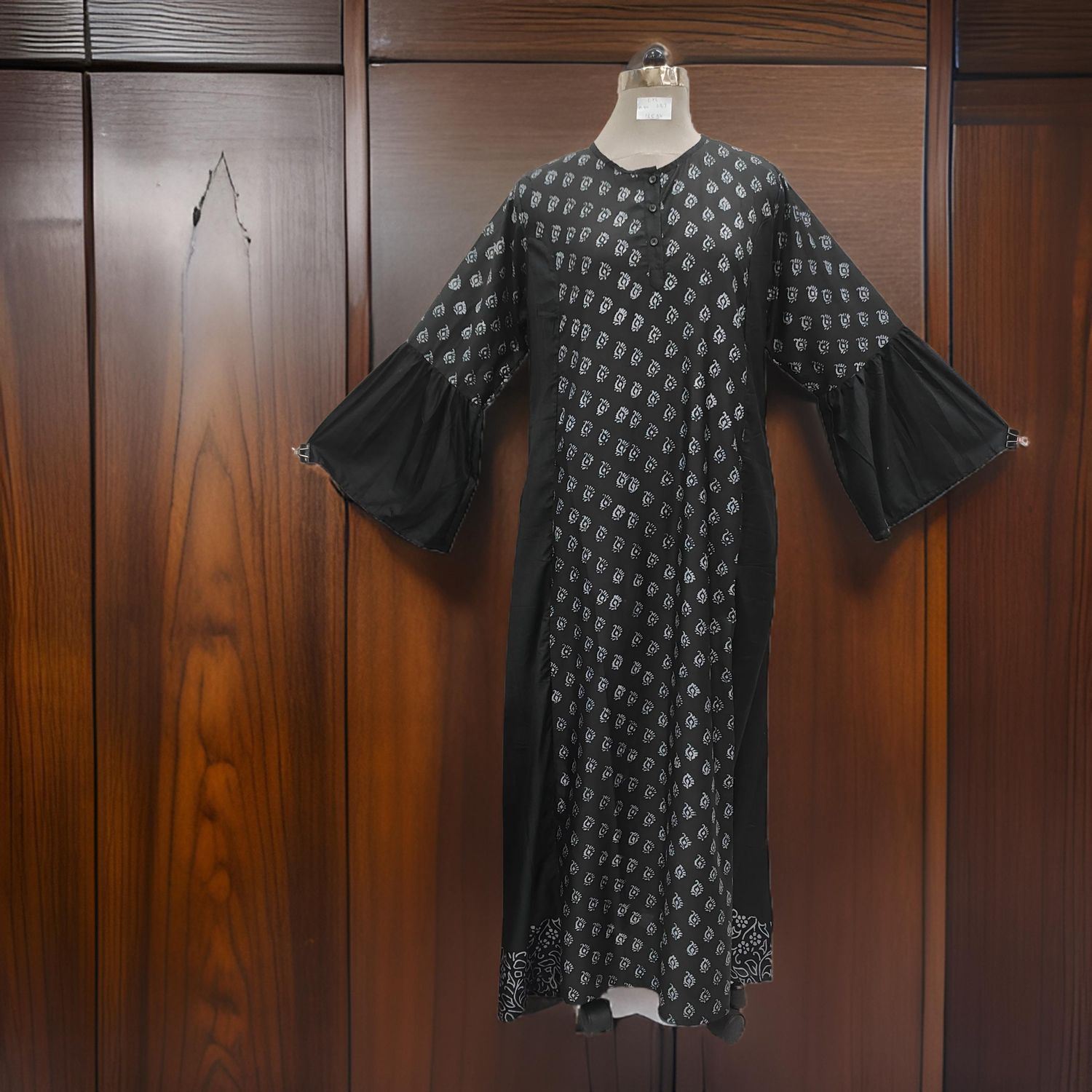 L/XL Marry Printed Cotton Dress 57&quot; Long Jalabiya With Sheila