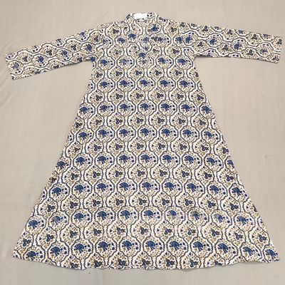 6-7 Year Teena Printed Cotton Girls Dress 38&quot; Long Jalabiya