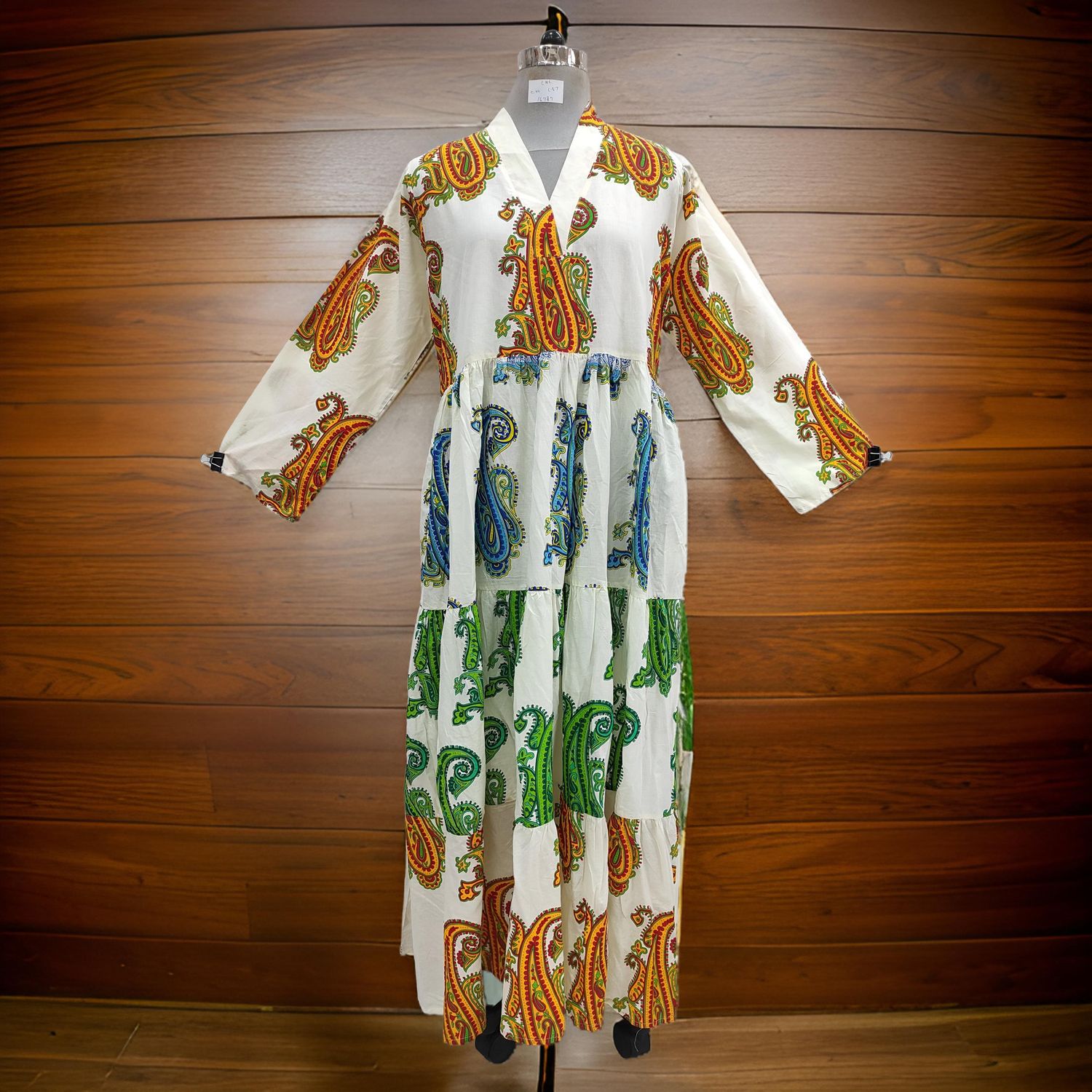 L/XL Maldives Printed Cotton Dress 57&quot; Long Jalabiya