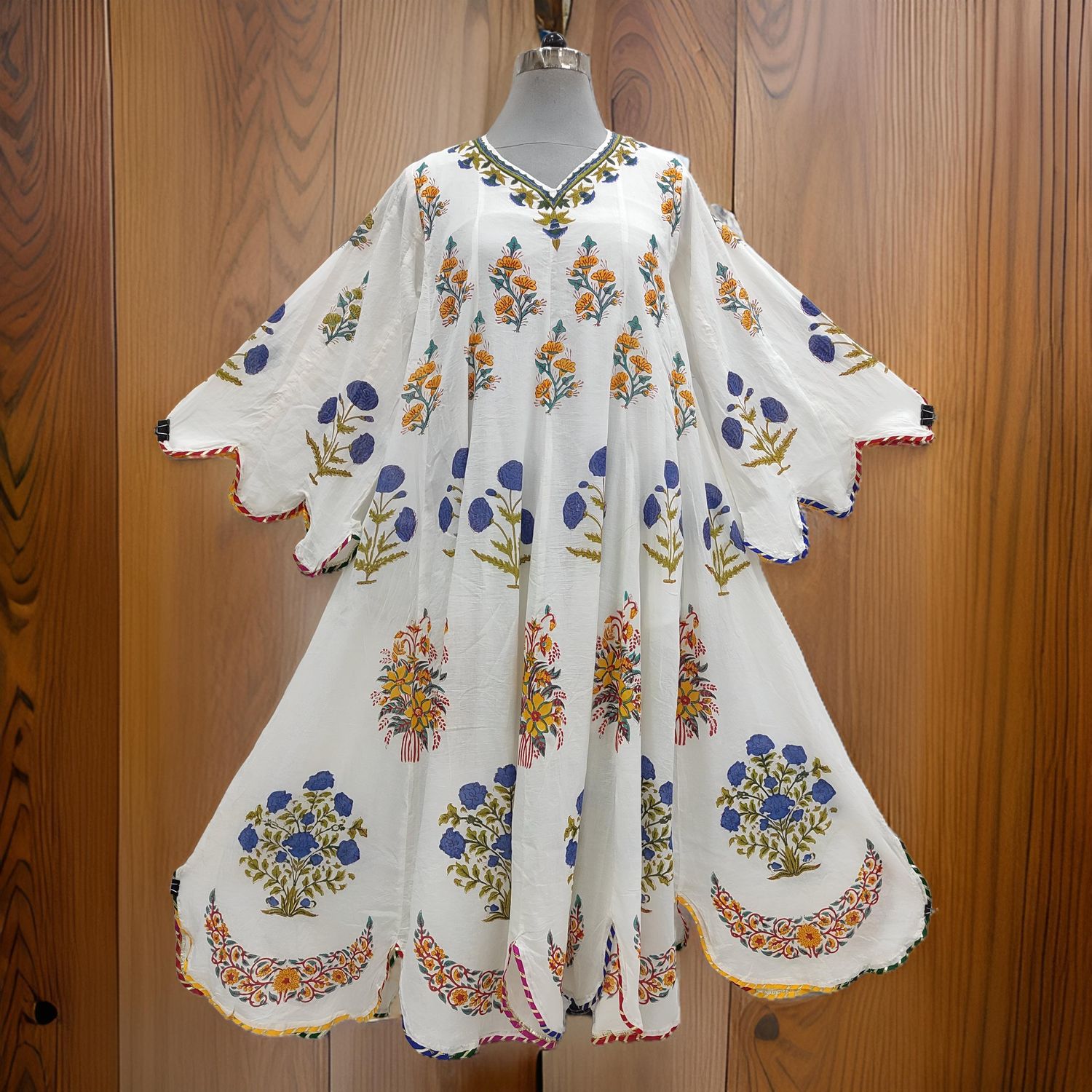 L/XL Meher Printed Cotton Dress 56&quot; Long Jalabiya