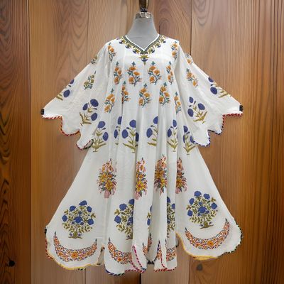 L/XL Meher Printed Cotton Dress 56&quot; Long Jalabiya