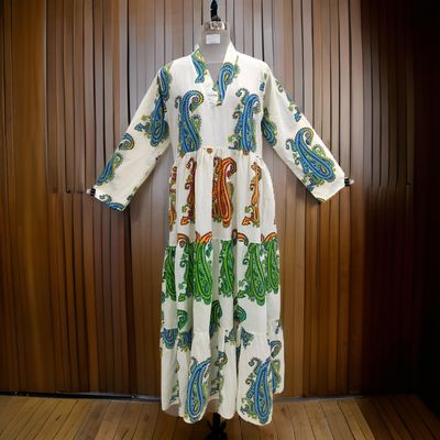 L/XL Maldives Printed Cotton Dress 57&quot; Long Jalabiya