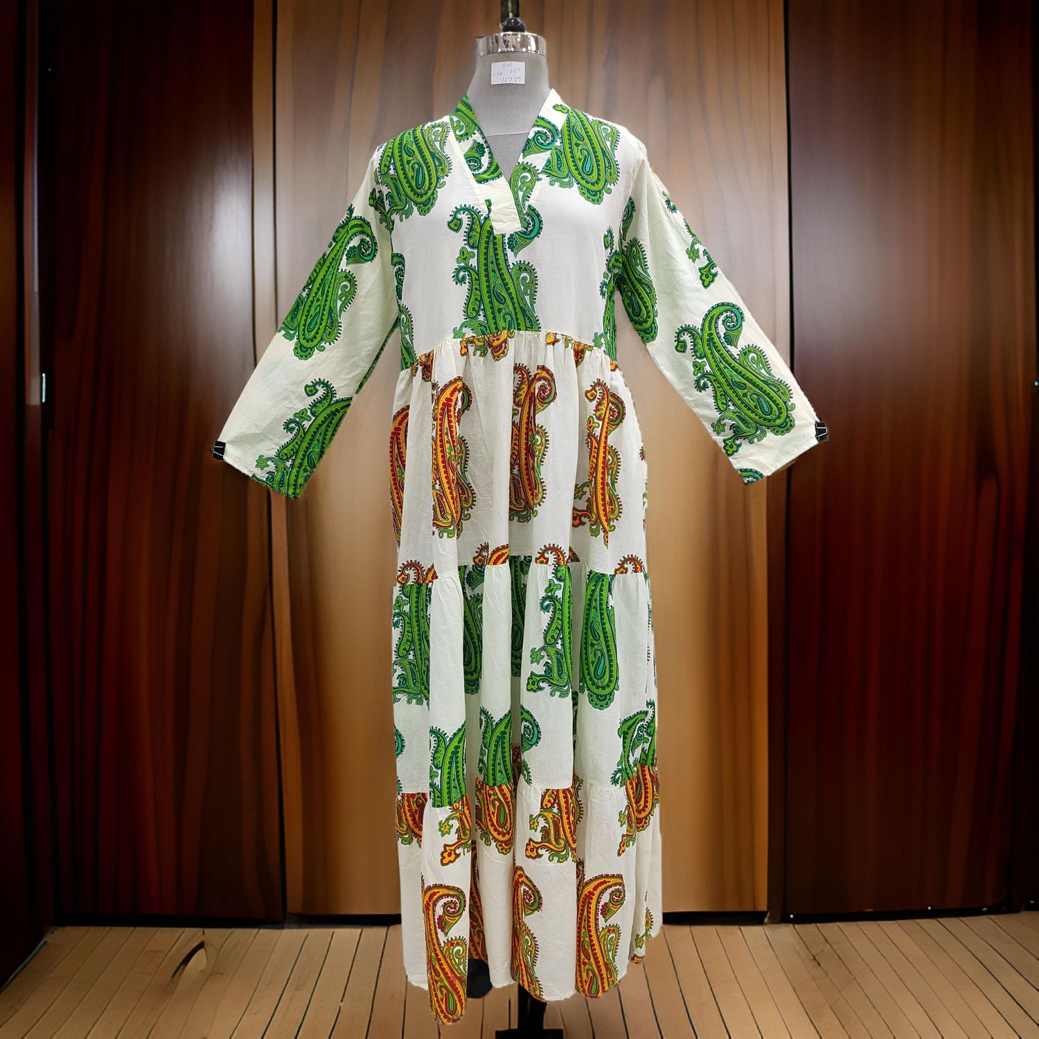 L/XL Maldives Printed Cotton Dress 57&quot; Long Jalabiya