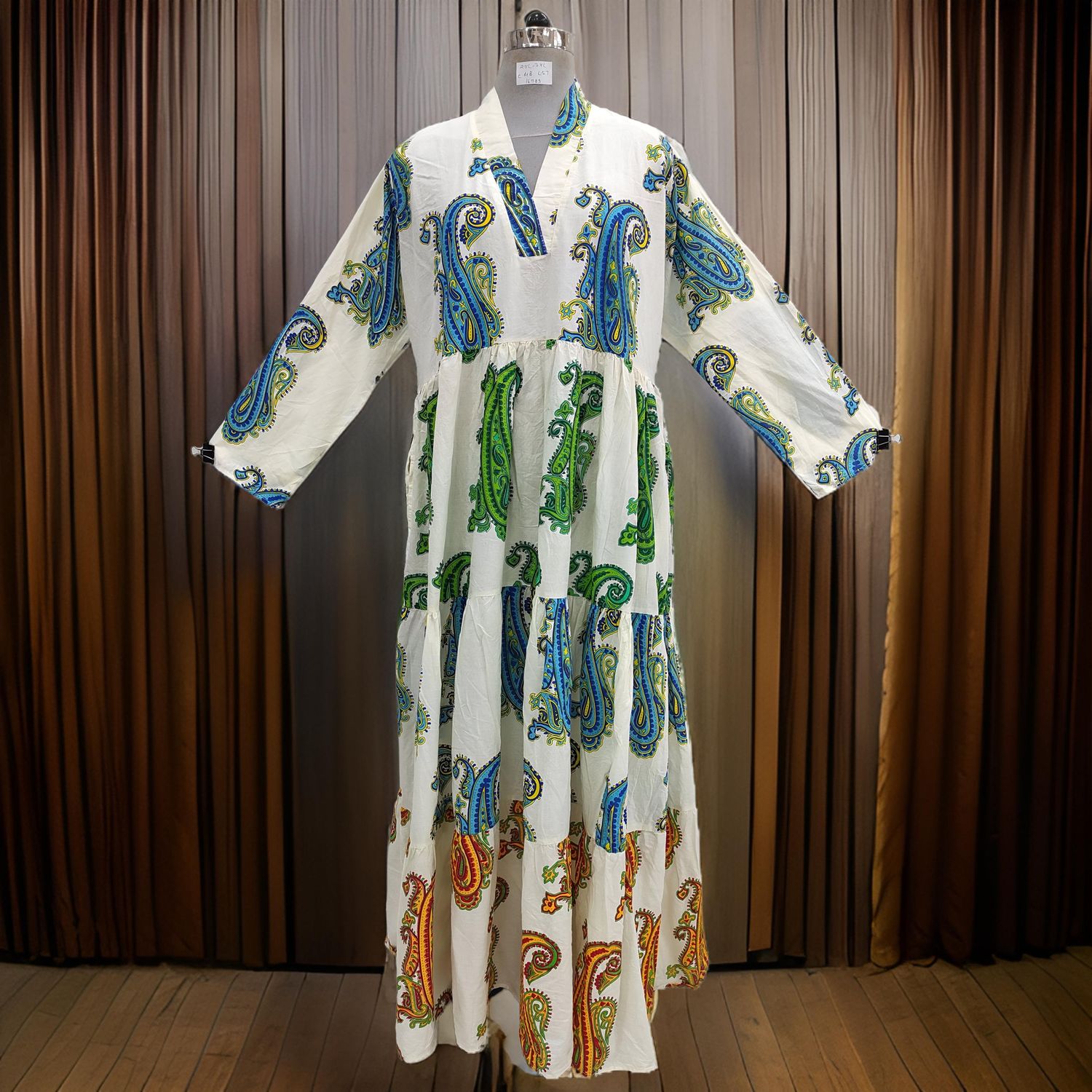 2XL/3XL Maldives Printed Cotton Dress 57&quot; Long Jalabiya