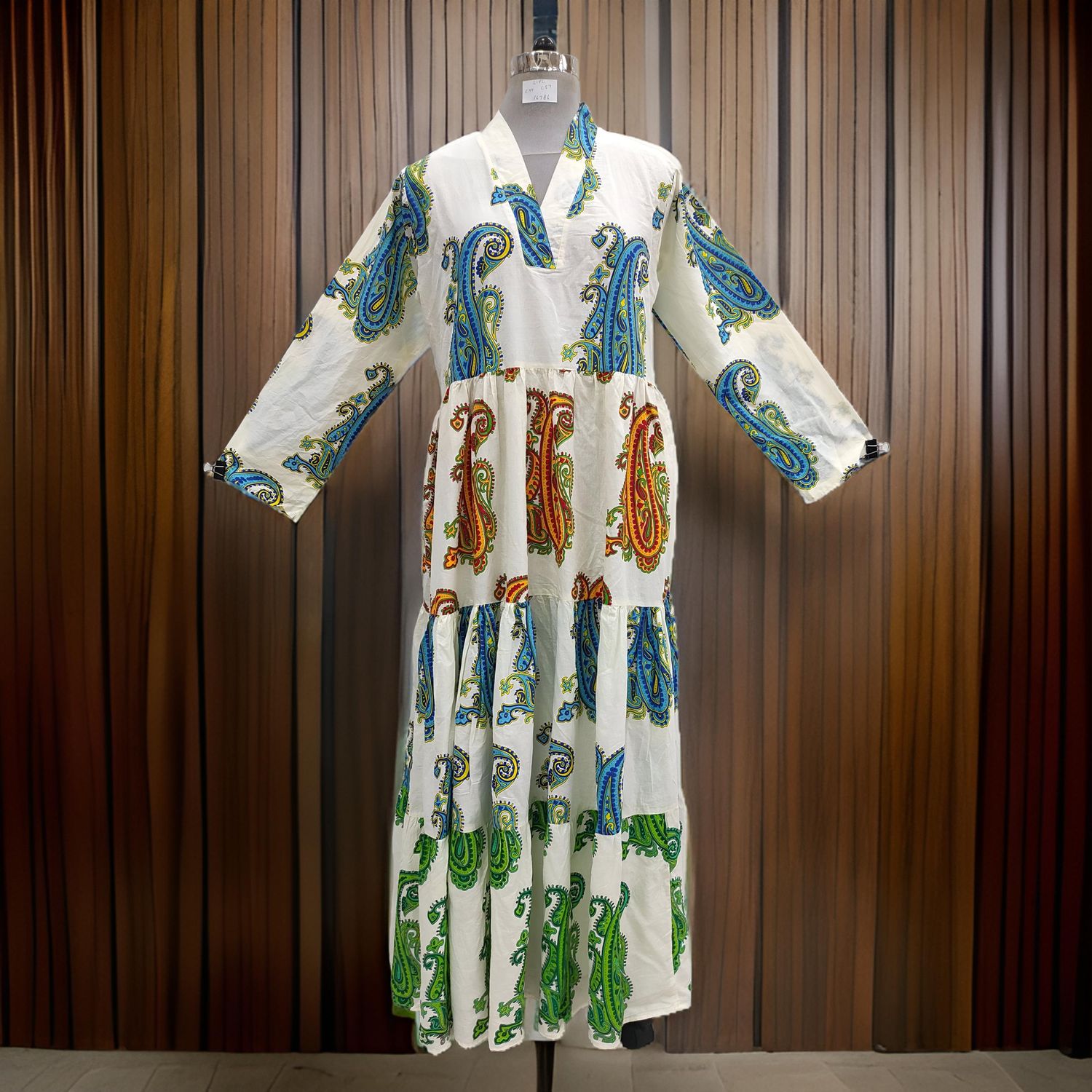 L/XL Maldives Printed Cotton Dress 57&quot; Long Jalabiya