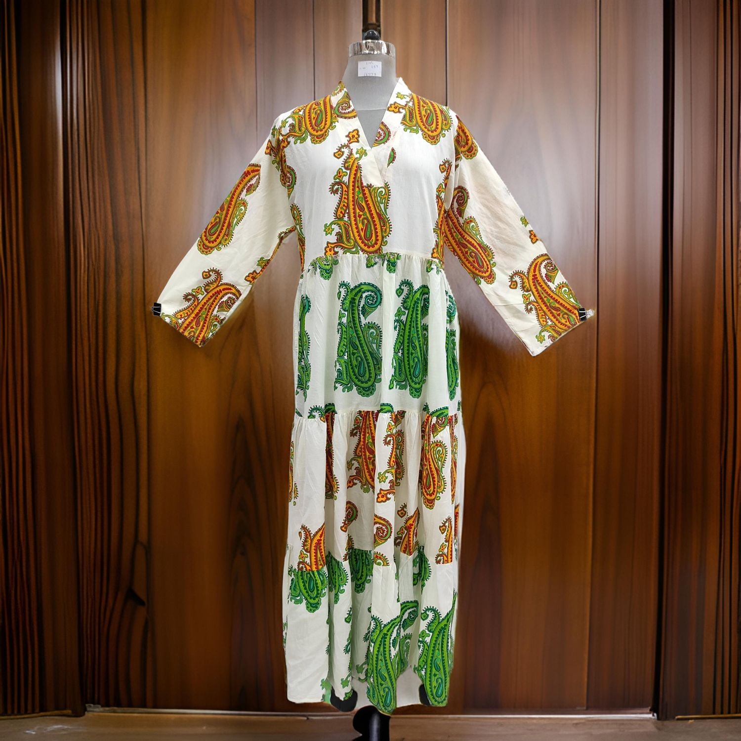 L/XL Maldives Printed Cotton Dress 57&quot; Long Jalabiya