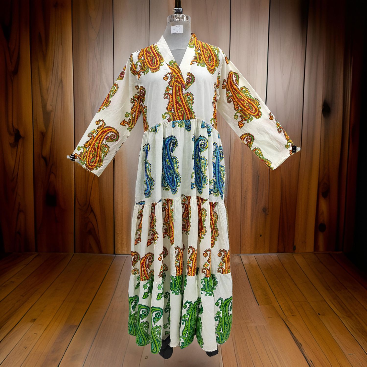 L/XL Maldives Printed Cotton Dress 57&quot; Long Jalabiya