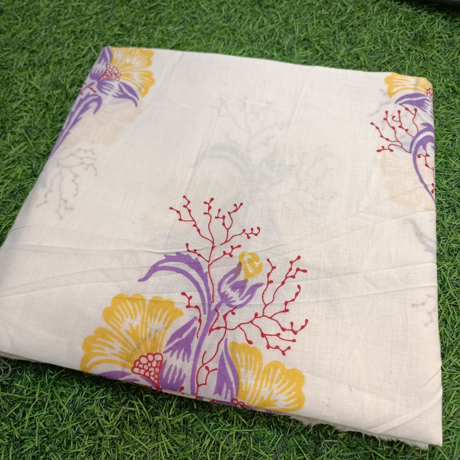 4 Meter Cotton Hand Printed Fabric