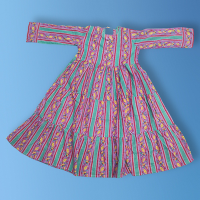 4-5 Year Abiya Printed Cotton Girls Dress 34&quot; Long Jalabiya