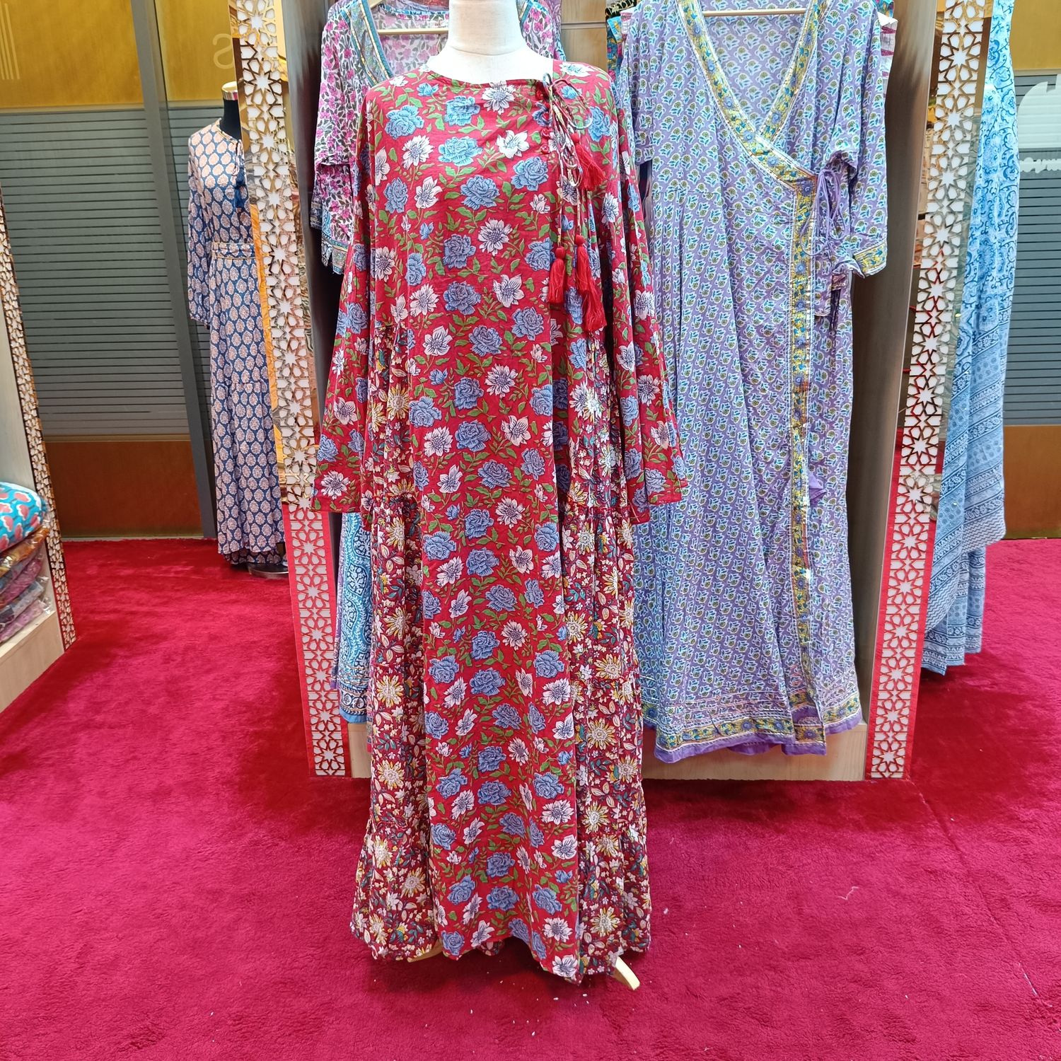 2XL/3XL Cindrella Printed Cotton Dress 57&quot; Long Jalabiya