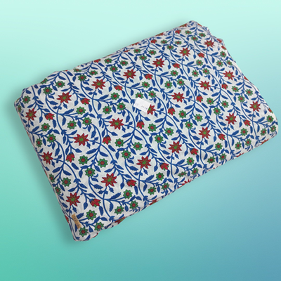 4 Meter Cotton Hand Printed Fabric
