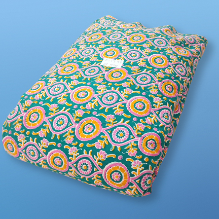 4 Meter Cotton Hand Printed Fabric