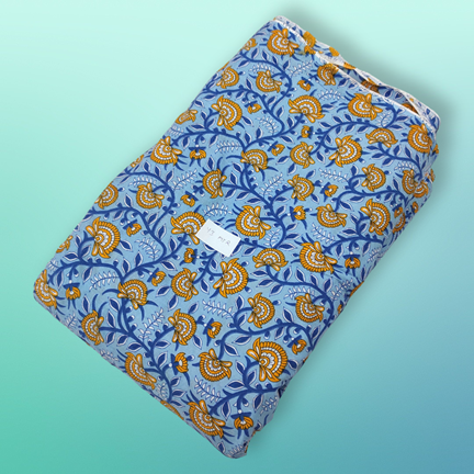 4 Meter Cotton Hand Printed Fabric