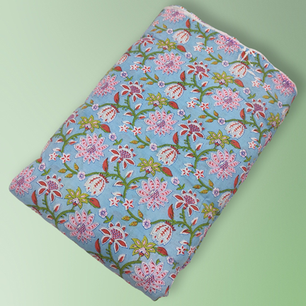 4 Meter Cotton Hand Printed Fabric