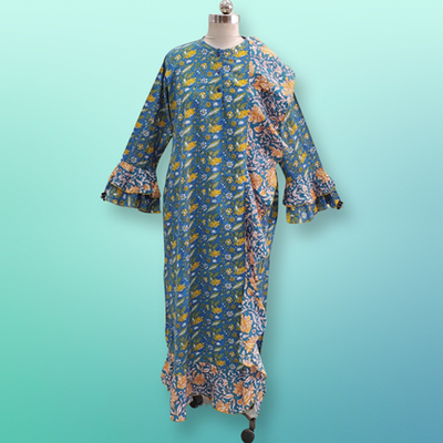 2XL/3XL Princess Printed Cotton Dress 57&quot; Jalabiya