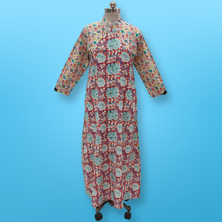 S/M Honey Printed Cotton Dress 56&quot; Jalabiya