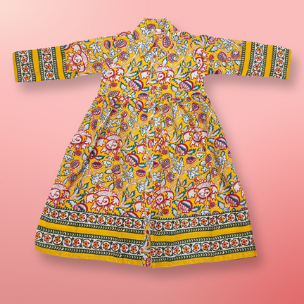 2-3 Year Ana Printed Cotton Dress 30&quot; Long Jalabiya