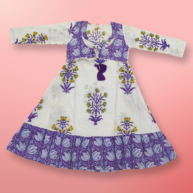 1-2 Azrah Printed Cotton Dress 26&quot;Long Jalabiya