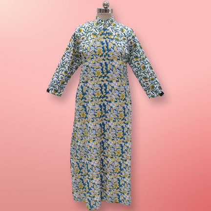 2XL/3XL Honey Printed Cotton Dress 56&quot; Jalabiya