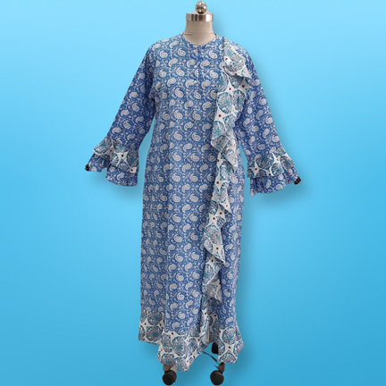 4XL/5XL Princess Printed Cotton Dress 57&quot; Jalabiya