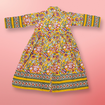 6-7 Year Ana Printed Cotton Dress 37&quot; Long Jalabiya