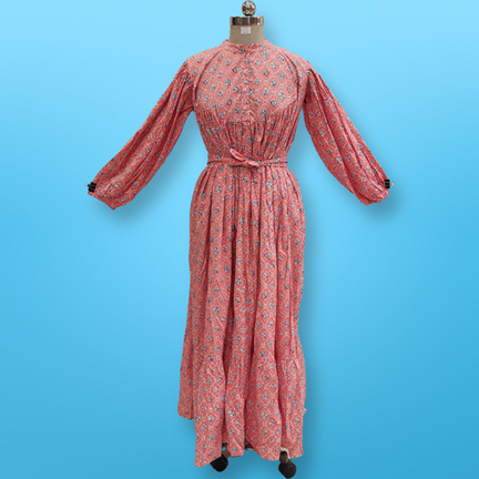 L/XL  Zahra Printed Cotton Dress 57&quot; Jalabiya