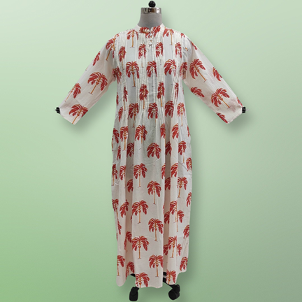 L/XL Adiat Printed Cotton Dress 57&#39;&#39; Long Jalabiya