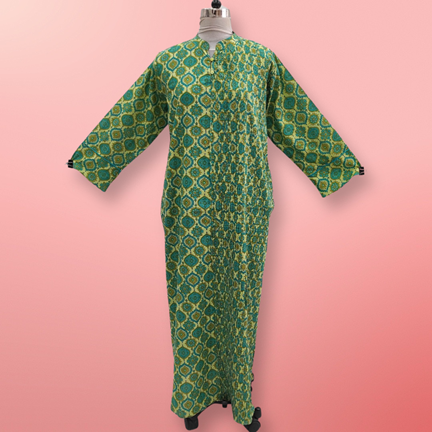 2XL/3XL Maira Printed Cotton Dress 57&quot; Long Jalabiya