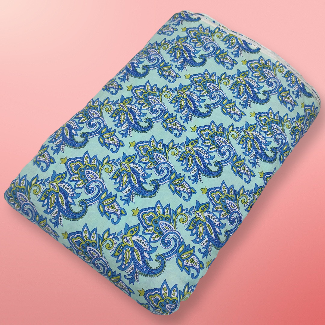 4 Meter Cotton Hand Printed Fabric