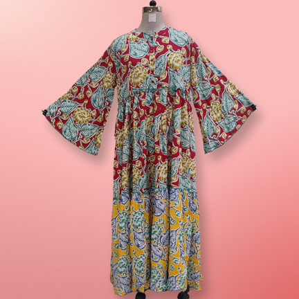 2XL/3XL  Aaniya Printed Cotton Dress 57&quot; Jalabiya