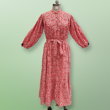 2XL/3XL  Zahra Printed Cotton Dress 57&quot; Jalabiya