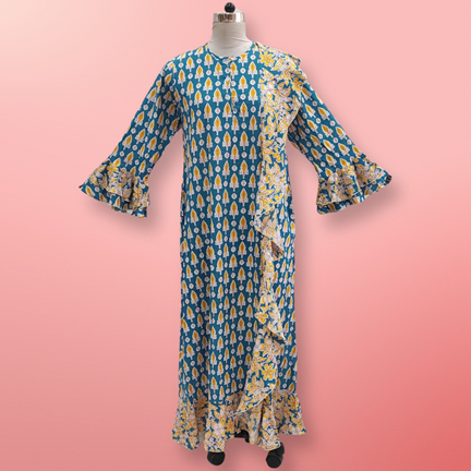 S/M Princess Printed Cotton Dress 57&quot; Jalabiya