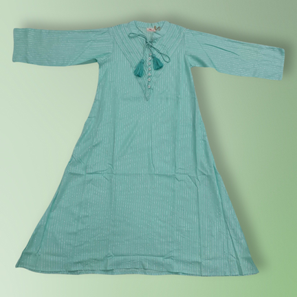 8-9 Year Anisa Printed Cotton Dress 42&quot; Long Jalabiya