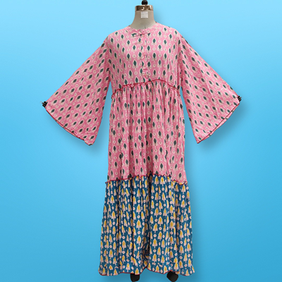 2XL/3XL  Aaniya Printed Cotton Dress 57&quot; Jalabiya
