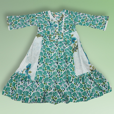 6-7  Year Tulip Cotton Girls Dress 38&quot; Long Jalabiya