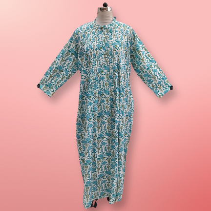 2XL/3XL Asra Printed Cotton Dress 57&quot; Long Jalabiya